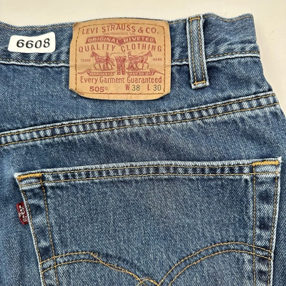VTG Levi's 505 Jeans Men 38 Fit 37x30 Blue Straight Classic StoneWash Denim